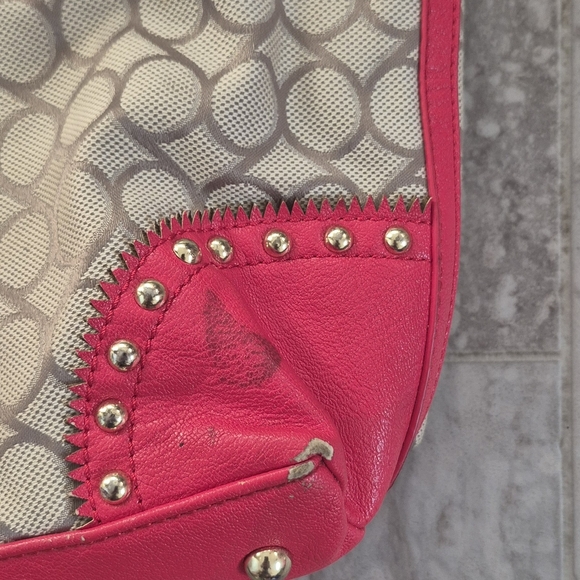 Nine West Pink and Cream Tote Bag with Dual Handles - Picture 2 of 14